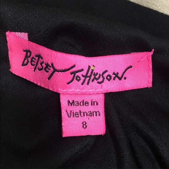 Betsy Johnson Black/Tan Ruched Striped Curvy Bodycon Sleeveless Dress SZ… - Picture 3 of 3